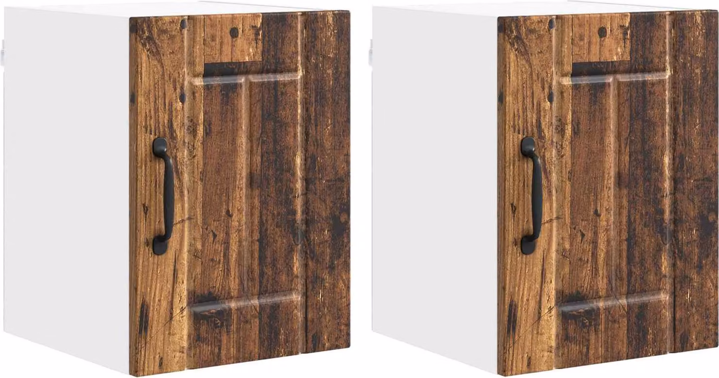 Armadietto a muro LUCCA 2 pcs Legno antico 30 x 31 x 40 cm