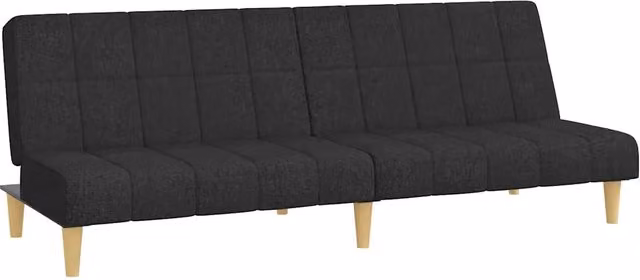 Divano letto | Sof¨¤ letto | Letto singolo a 2 Posti Nero in Tessuto