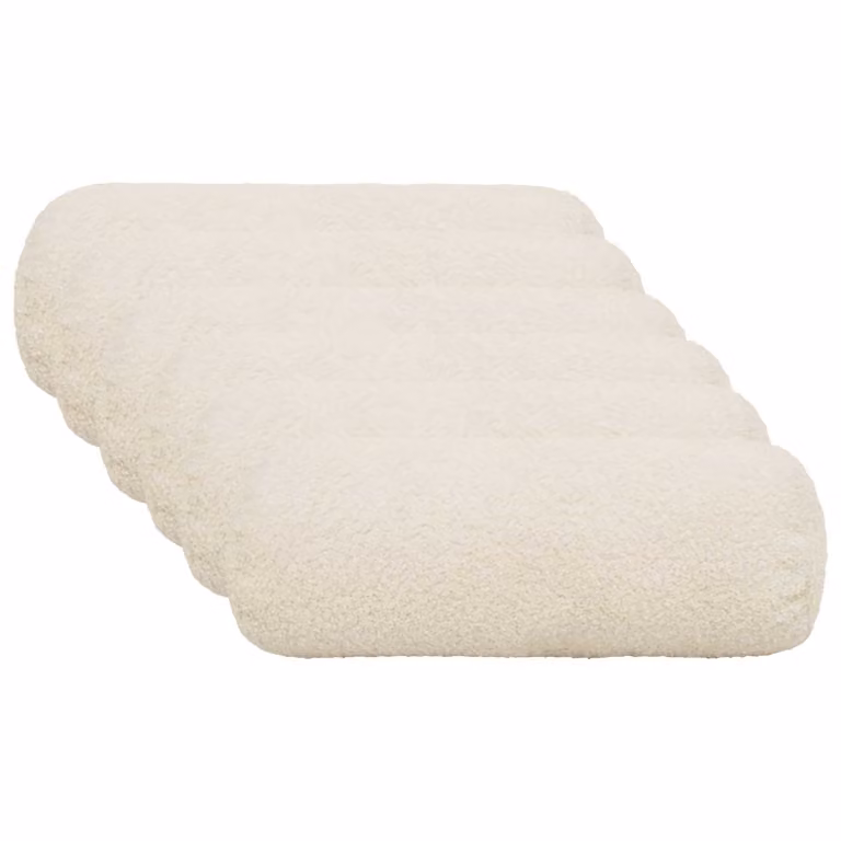 Set di 6 federe vidaXL HEERLEN color crema in tessuto bouclé, forma ovale, Ø 15 x 40 cm