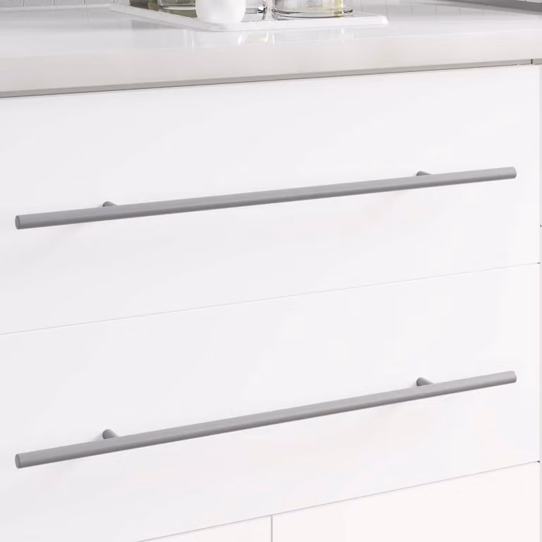 Set di 2 manici per barra vidaXL in acciaio inossidabile lucido, colore argento