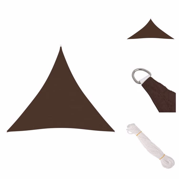 vidaXL Tenda da sole in tessuto Oxford triangolare 3,6x3,6x3,6 m Marrone - Ombrelloni e tende da sole