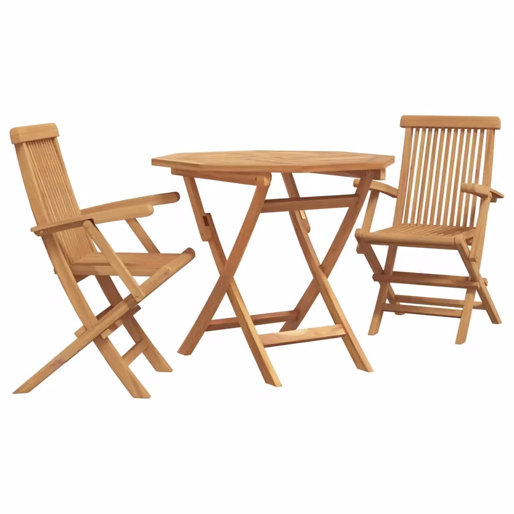 Set da pranzo per giardino e terrazzo vidaXL in legno di acacia marrone composto da 3 pezzi – 2