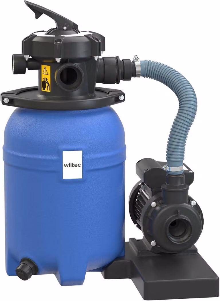 Sistema di filtraggio a sabbia da 180 W con serbatoio filtro da 14 litri e sistema di aspirazione automatica, pompa per piscina da 9000 l/h