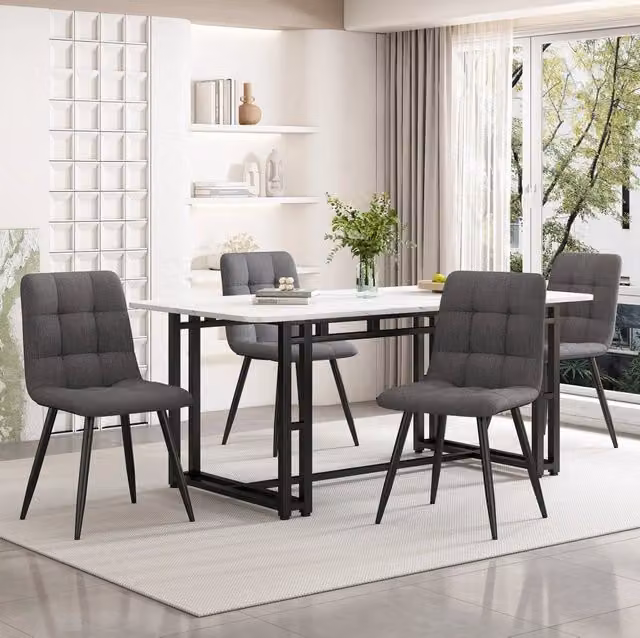 Set da pranzo moderno con tavolo e 4 sedie