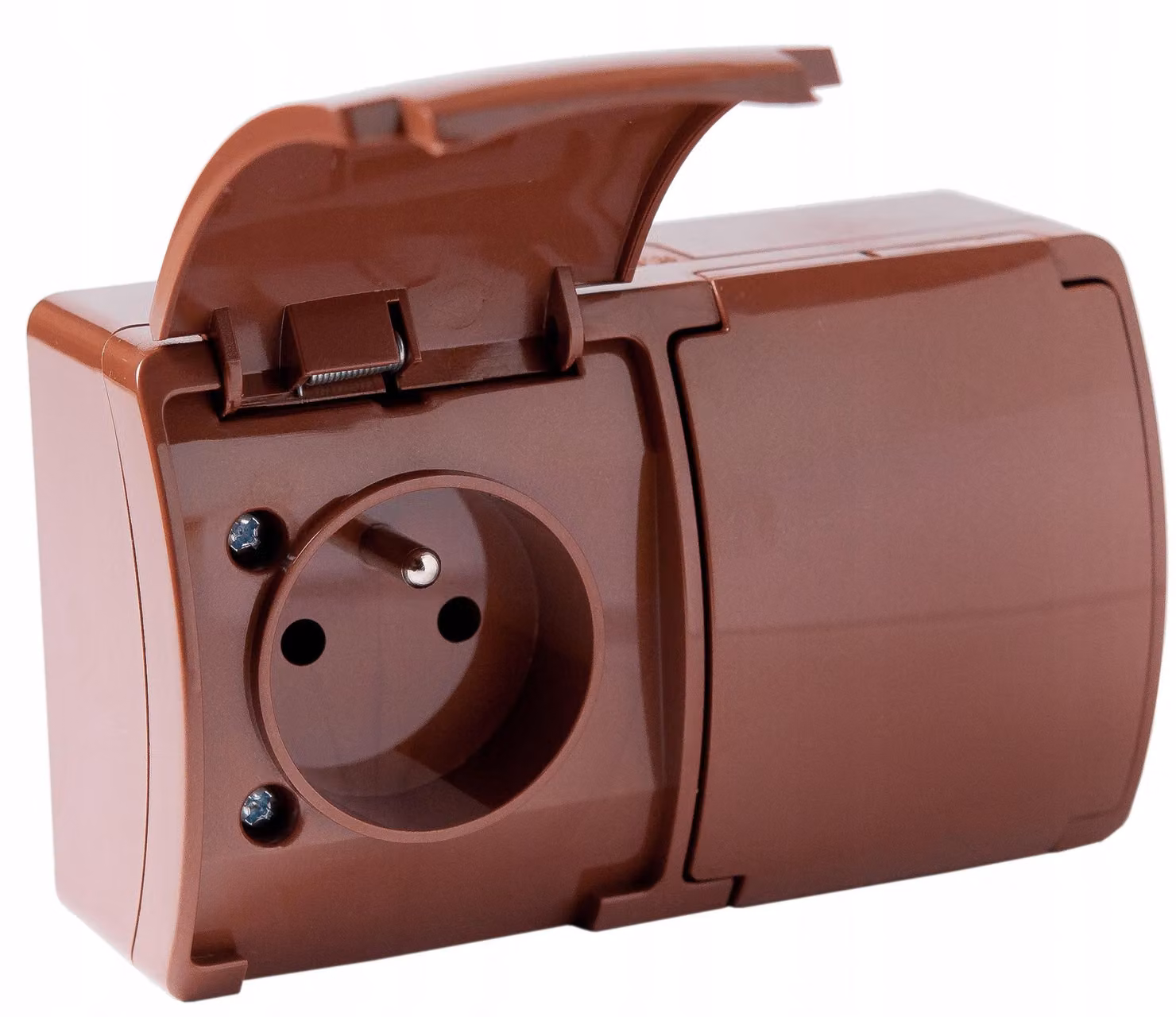 Adelid, presa multipla ermetica da incasso, colore marrone