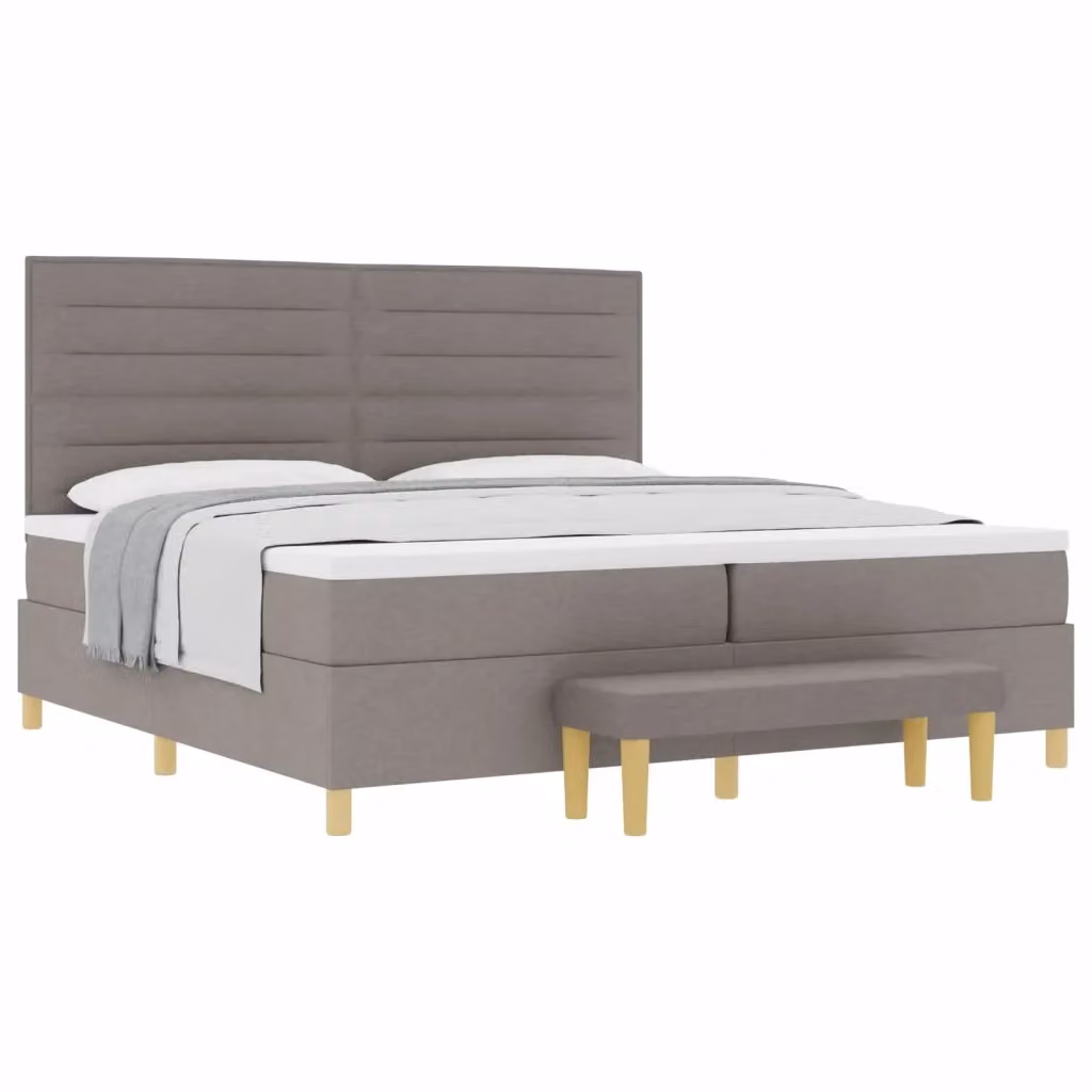 Letto a molle con testiera Talpa vidaXL in tessuto beige o grigio L: 200 cm, P: 200 cm, H: 128 cm – 2