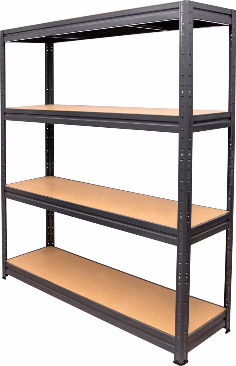 Scaffalatura per carichi pesanti STIER, carico massimo dei ripiani 600 kg, HxLxP 1770x1600x450 mm, scaffale per magazzino, scaffale per officina, scaffale per utensili, scaffale per cantina, scaffale senza bulloni, robusta struttura in acciaio, facile da