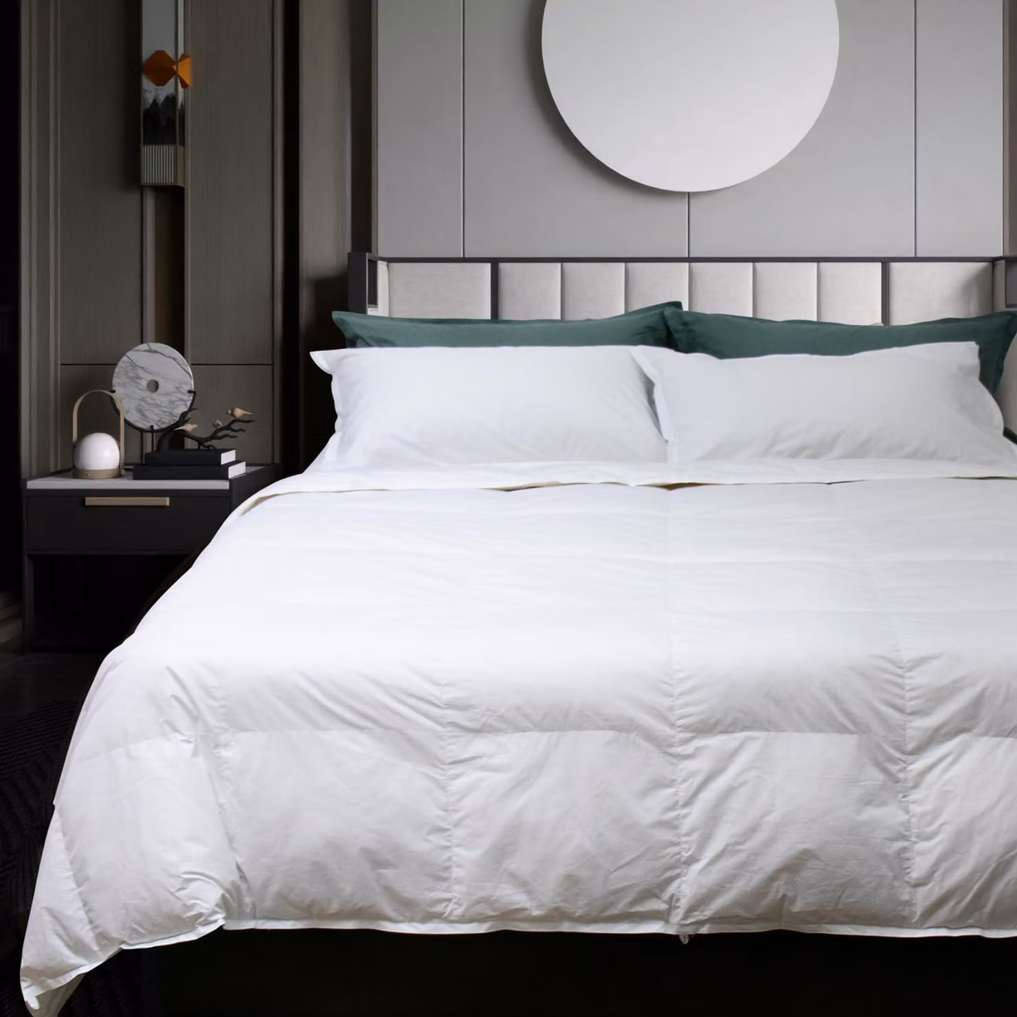 Copertura per letto in piumino d'oca, 30% piumino, 70% piume, 235 g/m², dimensioni 205x200 cm, colore bianco