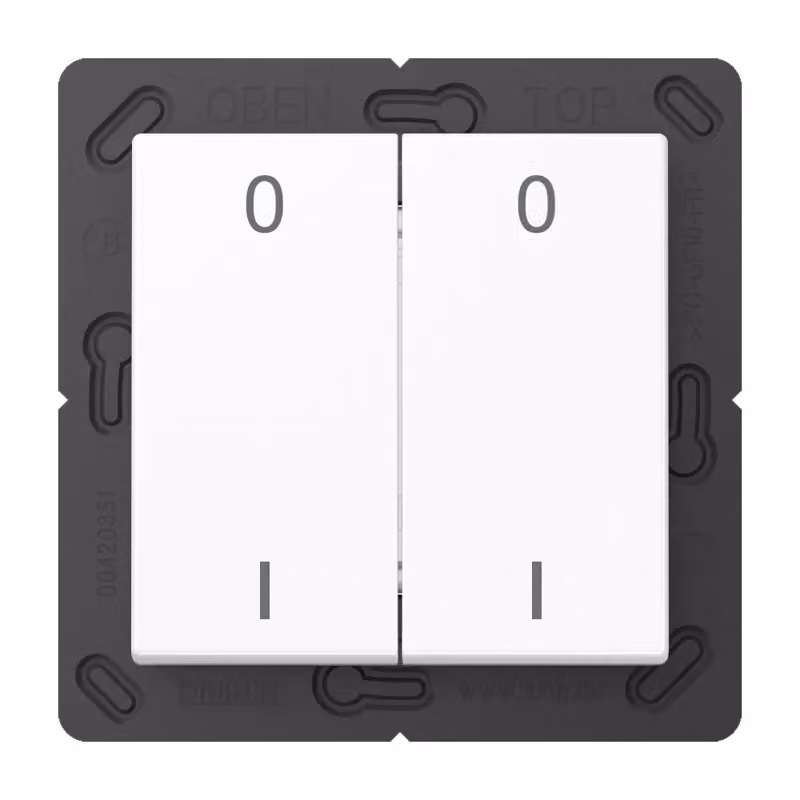 Jung ENOA595-01WW Trasmettitore da parete wireless EnOcean con simboli 0 I bianco alpino