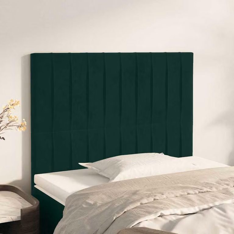 Testiera per letto vidaXL in velluto verde scuro con struttura in legno