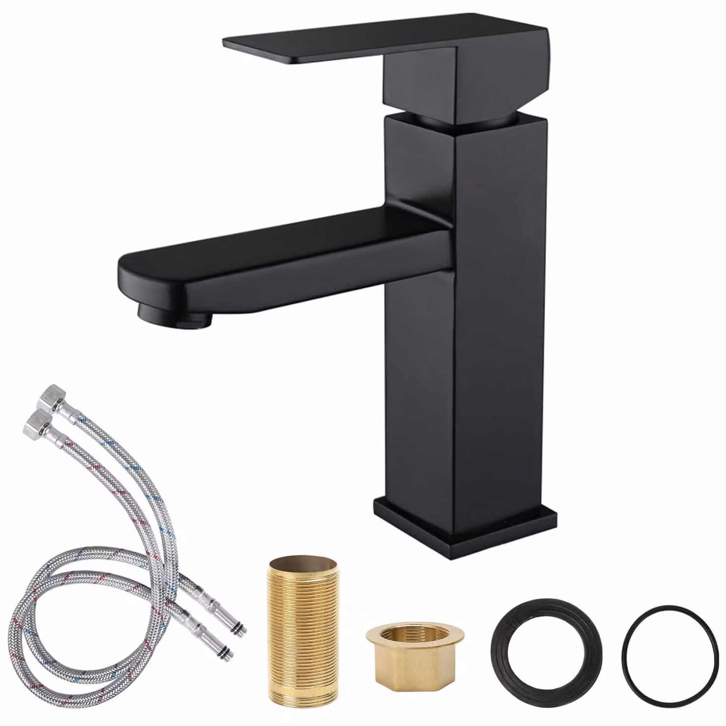 Solidchoice - Rubinetto per bidet nero opaco con accessori di collegamento