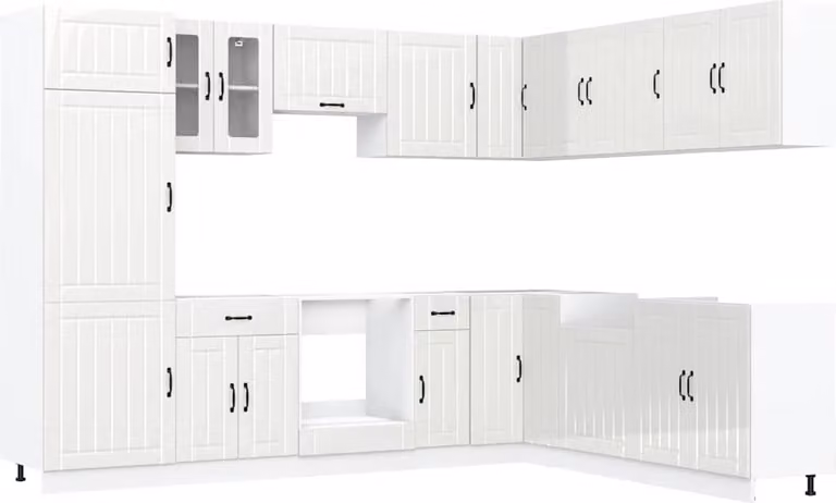 Set Mobili da Cucina 14 pz Lucca Bianchi Lucido in Truciolato