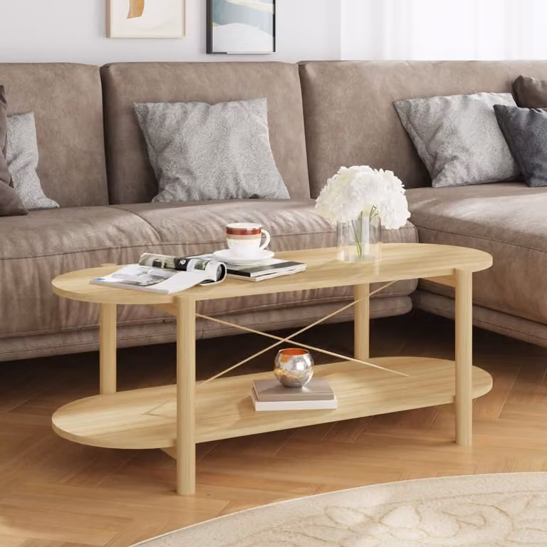 Tavolino The Living Store 110x48x40 cm in materiale ligneo