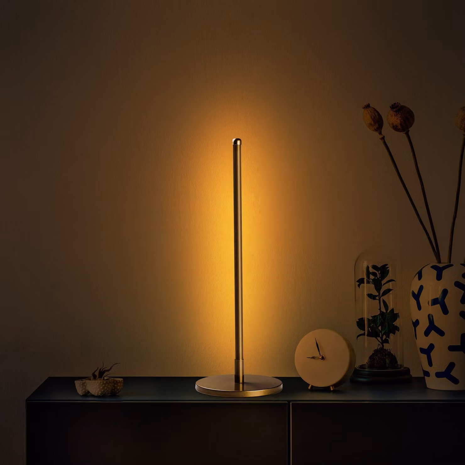 Opviq, Solo - 13316, Lampada da tavolo, CORPO IN METALLO, oro, 18 x 18 x 51 cm