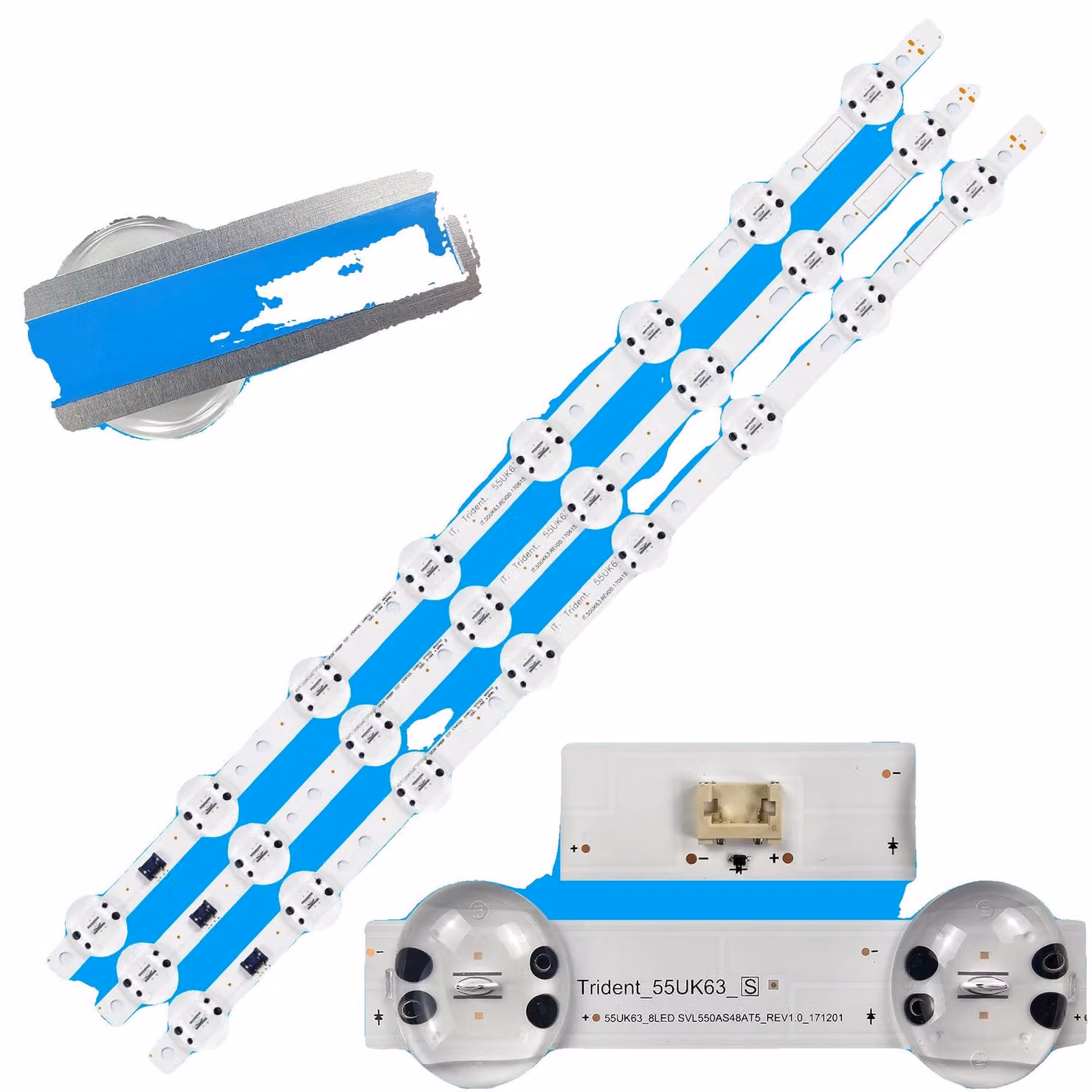 Striscia di retroilluminazione a LED, lunghezza 600 mm, 8 LED, compatibile con diversi modelli, tensione 6 V, certificata CE