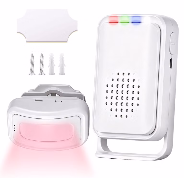 Sensore di movimento wireless a infrarossi con 32 melodie e ampio raggio di rilevamento