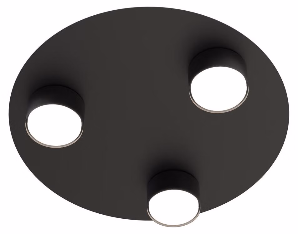 Lampada a sospensione BOLX nera 3xGX53x10W in metallo, dimensioni: 8x40x40 cm, IP20, Emibig
