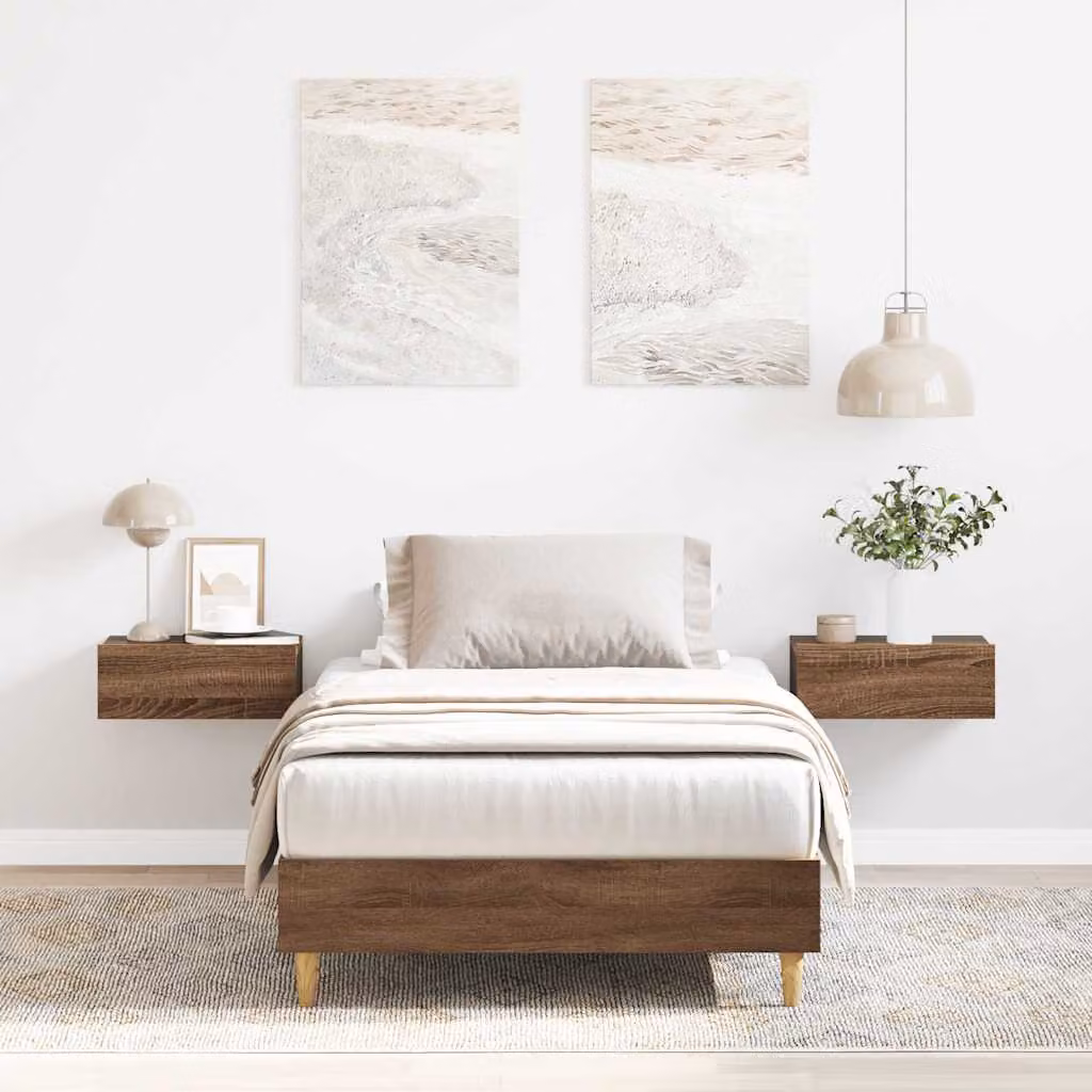 vidaXL Giroletto senza Materasso in Rovere Marrone con Doghe in Legno L: 190 cm, P: 75 cm, H: 25 cm