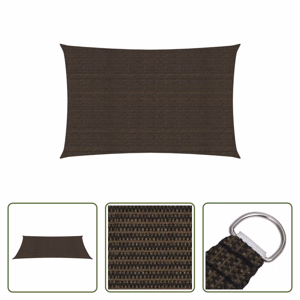 The Living Store Tenda da sole 160 g/m² Marrone 4x6 m HDPE