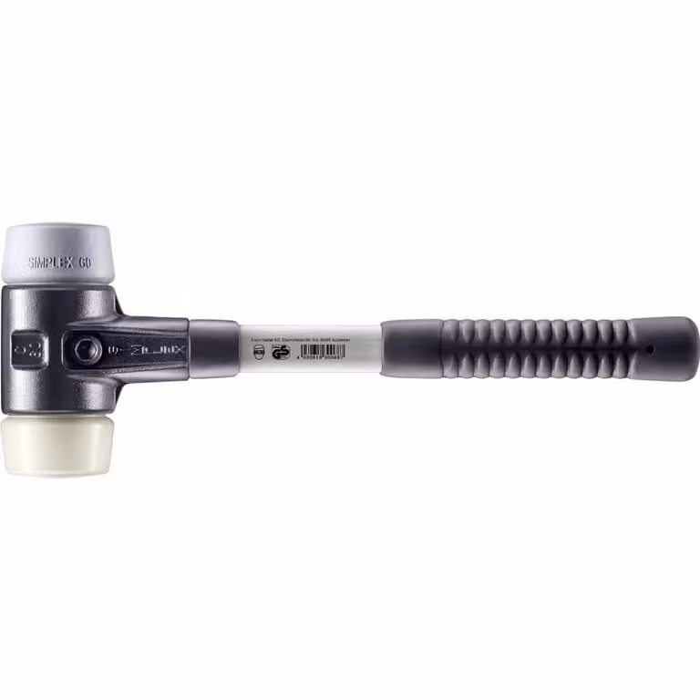 Mazza SIMPLEX soft-face con alloggiamento in TE rinforzato e impugnatura in fibra di vetro, Ø 60, TPE-mid / nylon