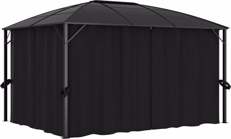 Gazebo con Tende 400x300x265 cm Antracite
