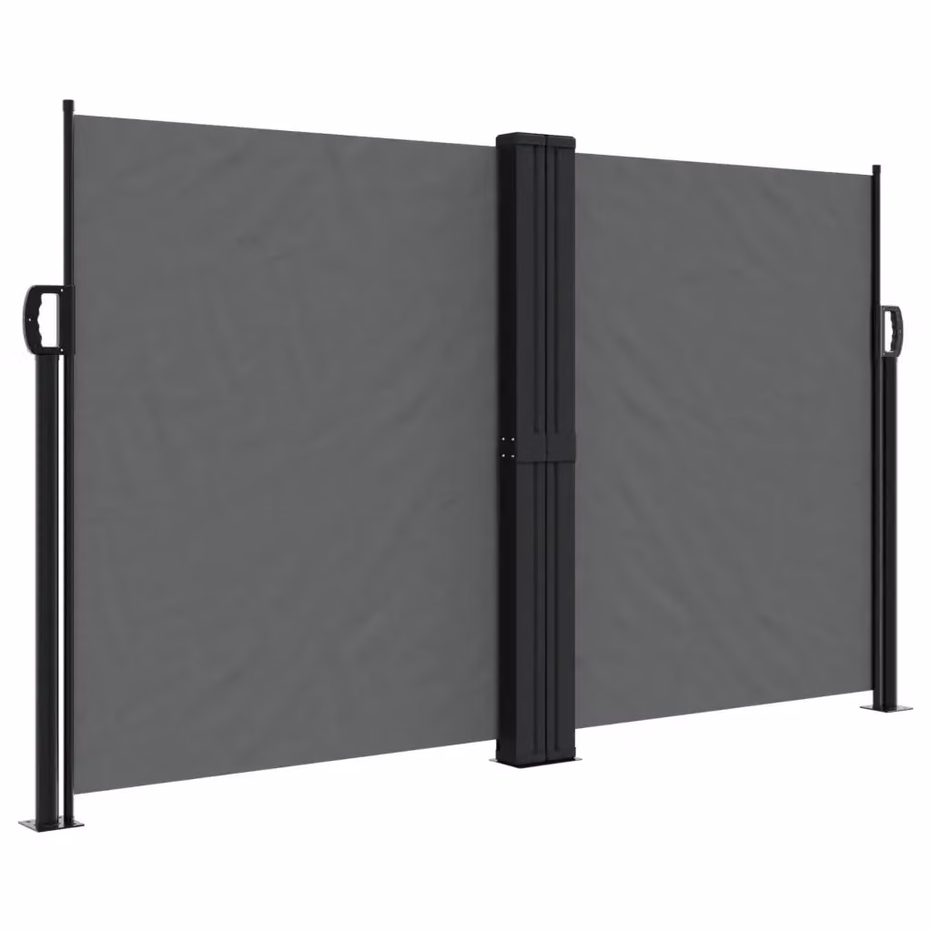 Tenda da sole laterale retrattile vidaXL in poliestere e acciaio, colore antracite, L: 1000 cm, H: 140 cm – 2