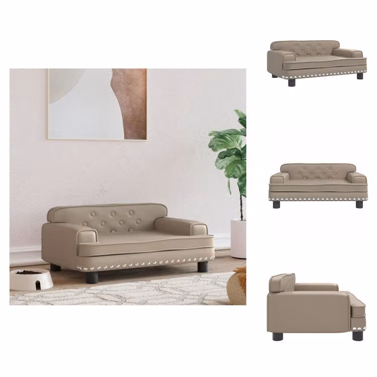 vidaXL Letto per cani cappuccino marrone 70x45x30 cm in Pelle finta - Letti per cani