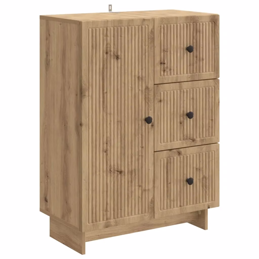 Credenza moderna vidaXL in legno e metallo marrone L: 66 cm, P: 34,5 cm, H: 90 cm – 2