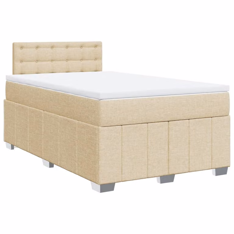Giroletto a Molle con Materasso Crema 120x200 cm in Tessuto