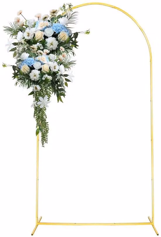 Azomor: elegante supporto ad arco in metallo dorato per diverse occasioni festive