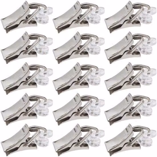 Ghiere per tende da 130 pezzi - Tende per doccia - Tende per porte - Tende per camper - Materiale resistente agli agenti atmosferici, acciaio/PVC