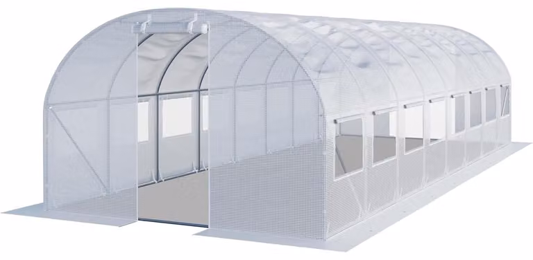 TOOLPORT Serra da Giardino tunnel Serra Orto stabile e robusto 3x8m - Telo PE 180g/m² bianco transparente