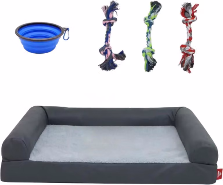 Lettini per cani Bolt Edge – Divanetto per cani su piedini – Lettini per cani e gatti – Grigio scuro – Lavabile – Lettino comodo per cani – 76 cm
