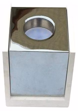 V-TAC VT-860 Portafaretto soffitto quadrato in gesso bianco con bordo metallo cromato per 1xGU10-GU5.3 - sku 3116