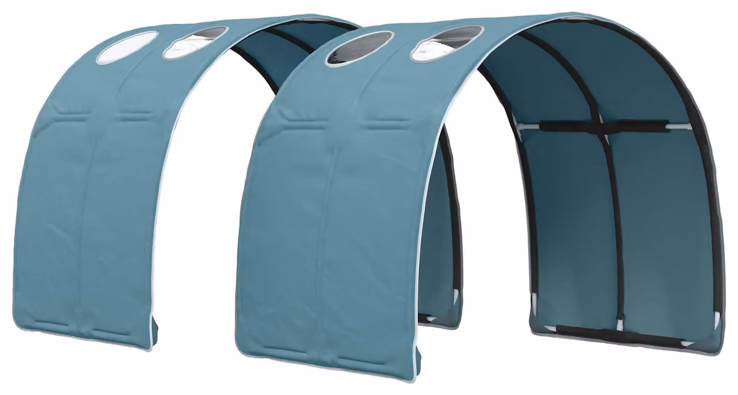 Tunnel per Letto 2 pcs Azzurro 211 x 67.5 x 2 cm Poliestere