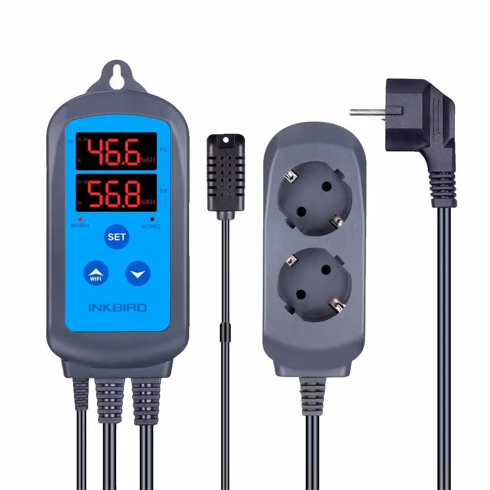 Controllore di umidità, monitoraggio remoto, doppia uscita a relè, EU PLUG