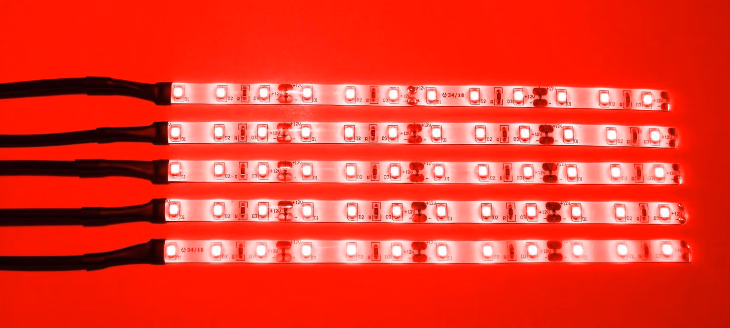 6649 Illuminazione a scaffale a LED 5 x 0,3 m incl. alimentatore Colore rosso