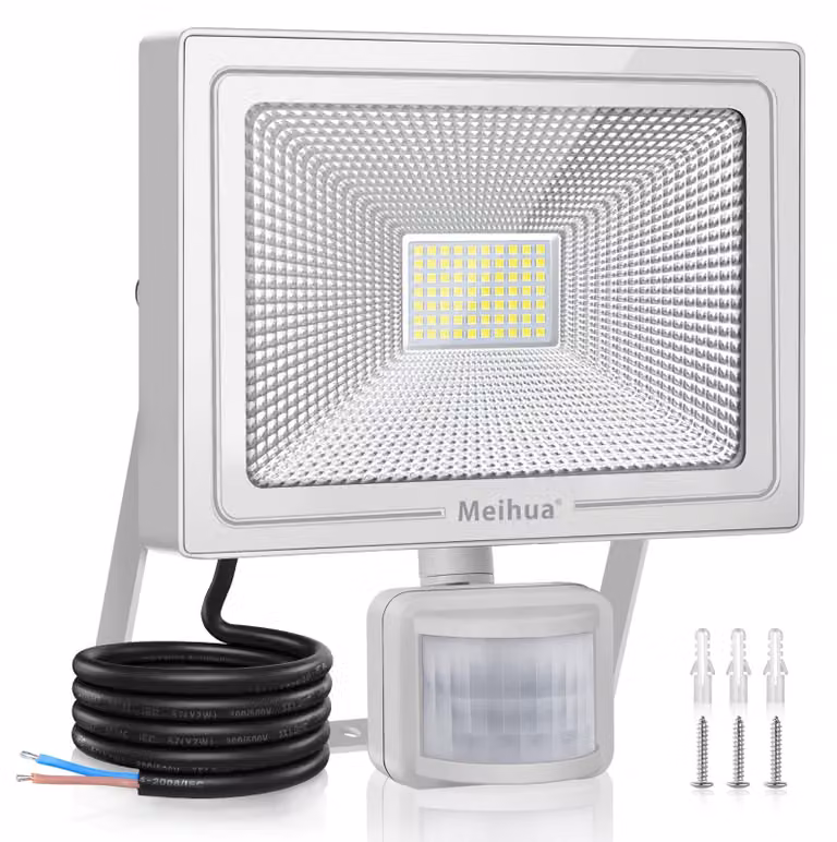 Fareto a LED da 60 W con sensore di movimento, 5200 lumen, grado di protezione IP66, luce bianca fredda