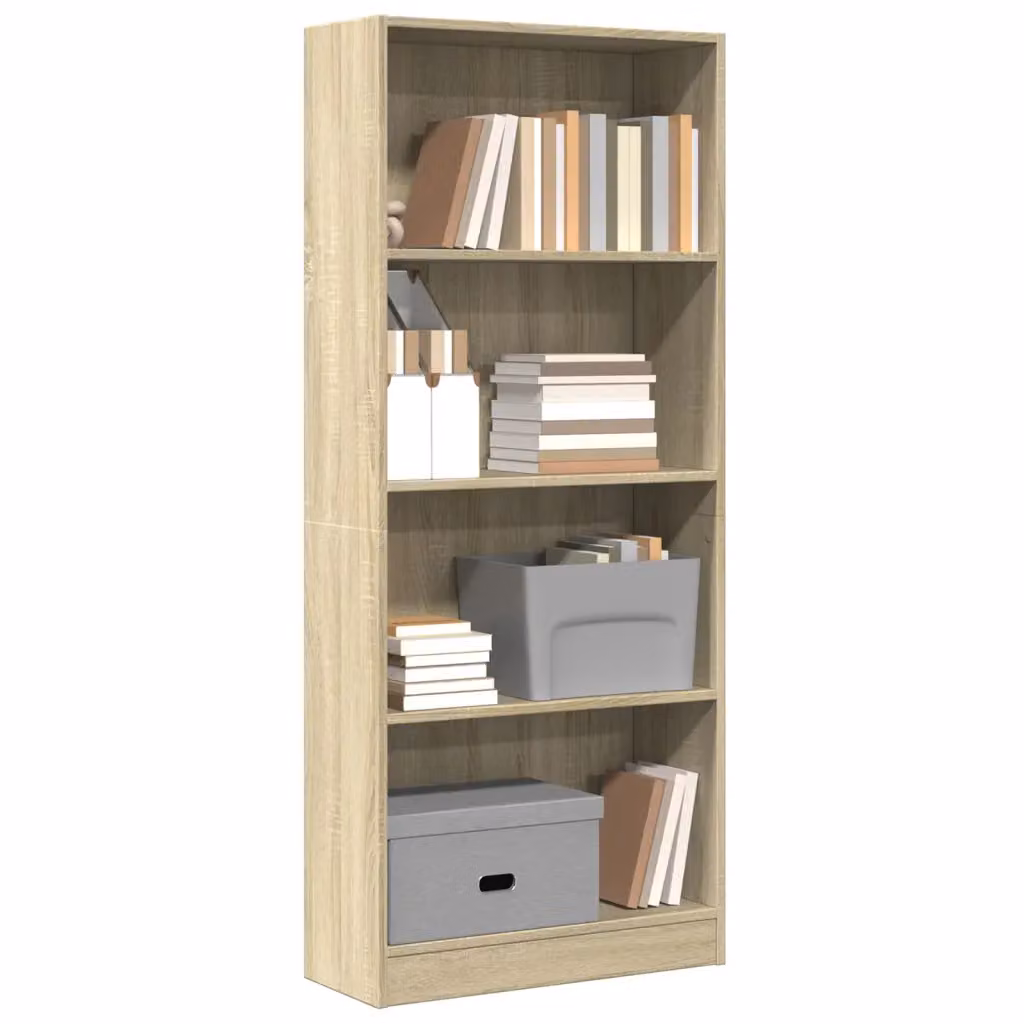 Libreria moderna vidaXL in legno Rovere Sonoma, colore beige/marrone, L 60 cm x P 24 cm x H 143 cm