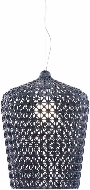 Lampada a sospensione Kartell Kabuki colore nero con tecnologia LED e attacco E27