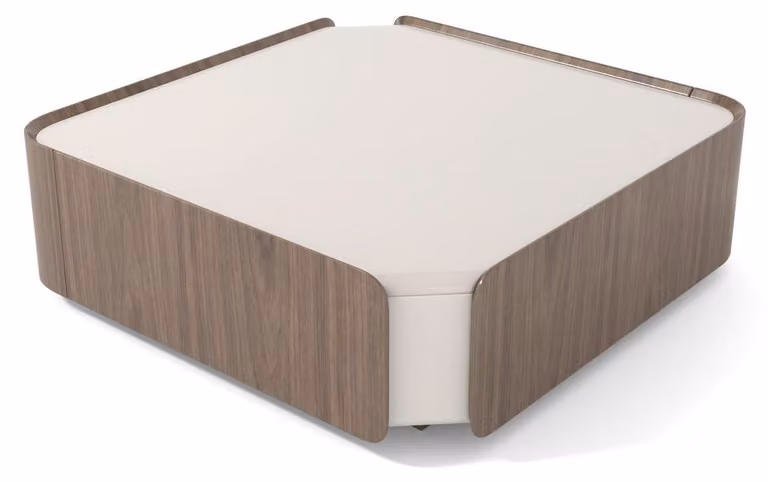 FURNLUX Tavolino Sileno, marrone e bianco, 100 cm / Colore principale: marrone / Dimensioni: 100 x 33 x 100