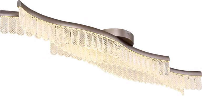Lampada da soffitto a LED, grafite, cristalli trasparenti, L 108 cm