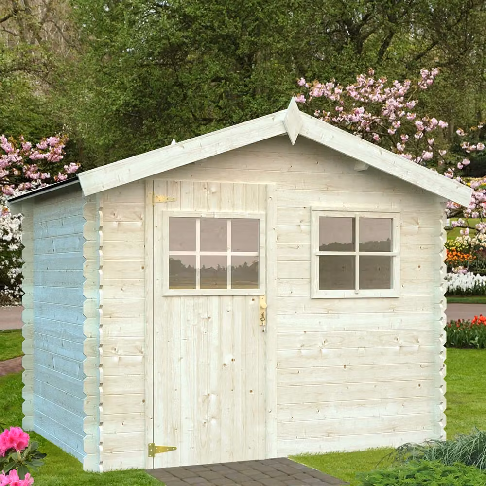 Casetta da Giardino in Legno Oxford Sistema BlockHouse Pircher con 2 Finestre e Marrone – 2