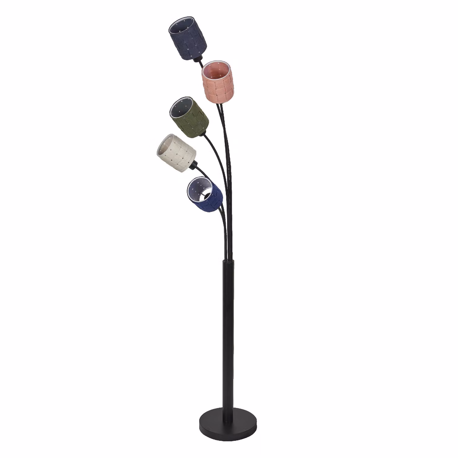 Lampada da terra LEDVANCE, modello decorativo a 5 luci, realizzata in feltro e metallo, attacco E14, altezza 1730 mm, luce calda grazie al paralume in tessuto, facile da installare
