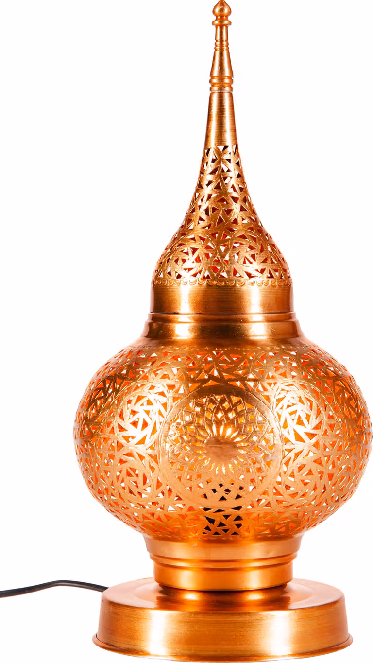Lampada Orientale Lampada da Tavolo Ottone Salotto Illuminazione
