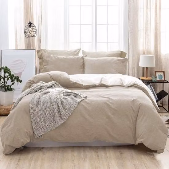 Set di biancheria da letto Souful in cotone 3 pezzi colore arancione con effetto vintage, comprensivo di 1 copriletto con zip e 2 federe, L/P: 220 x 240 cm, Federe: 80 x 80 cm