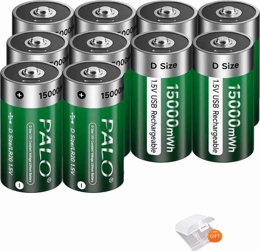 Batteria ricaricabile, capacità 15000 mWh, compatibile con USB tipo C, 10 batterie PCS