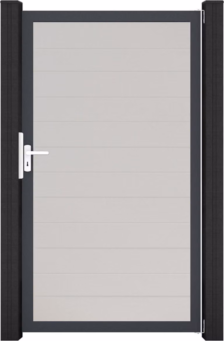 GroJa BasicLine Sistema a innesto in PVC stretto universale a un'anta con telaio antracite grigio argento