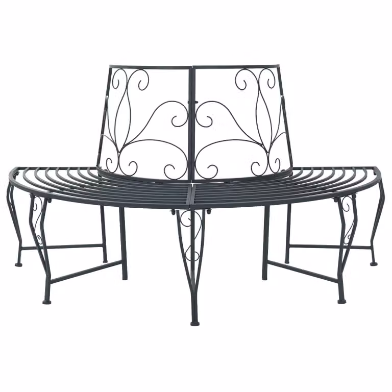 Panchina da giardino vidaXL per 4 persone in acciaio verniciato a polvere L: 160 cm, P: 80 cm, H: 89 cm