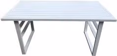 Tavolo da esterno rettangolare Amicasa in alluminio bianco opaco L/P/H: 140 x 71 x 68 cm